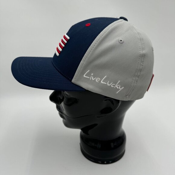 RAWLINGS BLACK CLOVER RBC CLOVER NATION FITTED HAT Size small to medium navy Ame - Picture 4 of 9